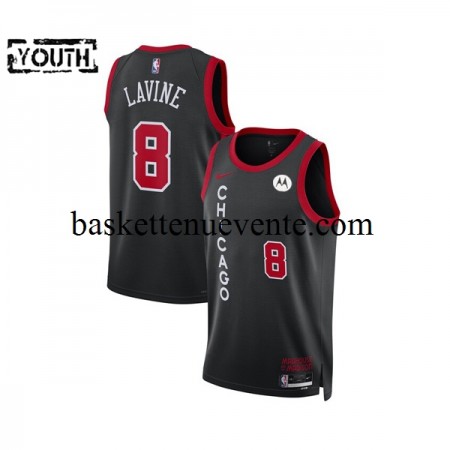 Maillot Basket Chicago Bulls Zach LaVine 8 2023-2024 Nike City Edition Noir Swingman - Enfant